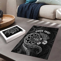 Personalised New Zealand Aotearoa Darts Masters Puzzle Tribal Silver Fern and Ta Moko Dartboard LT03 - Polynesian Pride