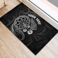 Personalised New Zealand Aotearoa Darts Masters Rubber Doormat Tribal Silver Fern and Ta Moko Dartboard LT03 - Polynesian Pride