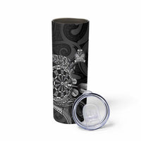 Personalised New Zealand Aotearoa Darts Masters Skinny Tumbler Tribal Silver Fern and Ta Moko Dartboard LT03 - Polynesian Pride