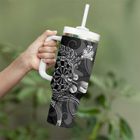 Personalised New Zealand Aotearoa Darts Masters Tumbler With Handle Tribal Silver Fern and Ta Moko Dartboard LT03 - Polynesian Pride