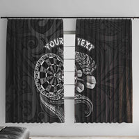 Personalised New Zealand Aotearoa Darts Masters Window Curtain Tribal Silver Fern and Ta Moko Dartboard LT03 With Hooks Black - Polynesian Pride