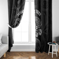 Personalised New Zealand Aotearoa Darts Masters Window Curtain Tribal Silver Fern and Ta Moko Dartboard LT03 - Polynesian Pride