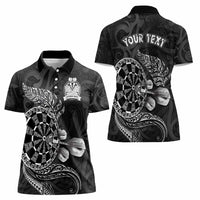 Personalised New Zealand Aotearoa Darts Masters Women Polo Shirt Tribal Silver Fern and Ta Moko Dartboard - Polynesian Pride