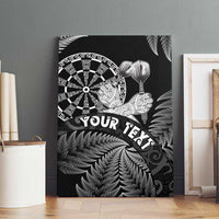 Personalised New Zealand Aotearoa Darts Masters Canvas Wall Art Silver Fern and Maori Spirit LT03 - Polynesian Pride