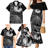 Personalised New Zealand Aotearoa Darts Masters Family Matching Mermaid Dress and Hawaiian Shirt Silver Fern and Maori Spirit LT03 - Polynesian Pride