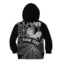 Personalised New Zealand Aotearoa Darts Masters Kid Hoodie Silver Fern and Maori Spirit LT03 - Polynesian Pride