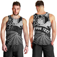Personalised New Zealand Aotearoa Darts Masters Men Tank Top Silver Fern and Maori Spirit LT03 - Polynesian Pride