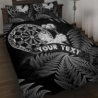 Personalised New Zealand Aotearoa Darts Masters Quilt Bed Set Silver Fern and Maori Spirit LT03 Black - Polynesian Pride