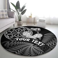 Personalised New Zealand Aotearoa Darts Masters Round Carpet Silver Fern and Maori Spirit LT03 - Polynesian Pride