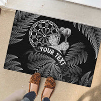 Personalised New Zealand Aotearoa Darts Masters Rubber Doormat Silver Fern and Maori Spirit LT03 - Polynesian Pride
