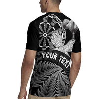 Personalised New Zealand Aotearoa Darts Masters Rugby Jersey Silver Fern and Maori Spirit LT03 - Polynesian Pride