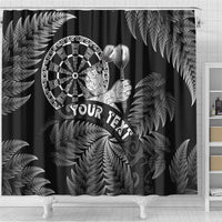 Personalised New Zealand Aotearoa Darts Masters Shower Curtain Silver Fern and Maori Spirit LT03 - Polynesian Pride