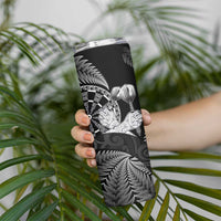 Personalised New Zealand Aotearoa Darts Masters Skinny Tumbler Silver Fern and Maori Spirit LT03 - Polynesian Pride