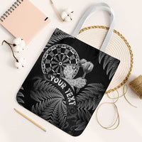 Personalised New Zealand Aotearoa Darts Masters Tote Bag Silver Fern and Maori Spirit LT03 White Strap One Size Black - Polynesian Pride