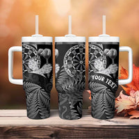 Personalised New Zealand Aotearoa Darts Masters Tumbler With Handle Silver Fern and Maori Spirit LT03 - Polynesian Pride