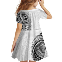 Traditional Polynesian Art Tattoos Family Matching Off Shoulder Maxi Dress and Hawaiian Shirt White Color LT03 - Polynesian Pride