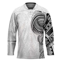 Traditional Polynesian Art Tattoos Hockey Jersey White Color - Polynesian Pride