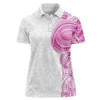 Traditional Polynesian Art Tattoos Women Polo Shirt Pink Color - Polynesian Pride