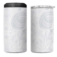 Lotu Tamaiti 4 in 1 Can Cooler Tumbler Traditional Samoan Art Tattoos LT03 One Size: 16 oz White - Polynesian Pride