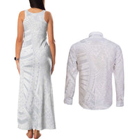 Lotu Tamaiti Couples Matching Tank Maxi Dress and Long Sleeve Button Shirt Traditional Samoan Art Tattoos LT03 - Polynesian Pride