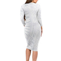 Lotu Tamaiti Long Sleeve Bodycon Dress Traditional Samoan Art Tattoos LT03 - Polynesian Pride