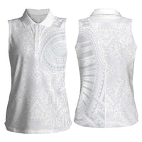 Lotu Tamaiti Women Sleeveless Polo Shirt Traditional Samoan Art Tattoos LT03 - Polynesian Pride