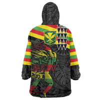 Kanaka Maoli Running Wearable Blanket Hoodie Kakau Pattern with Kanaka Maoli Flag Color LT03 - Polynesian Pride