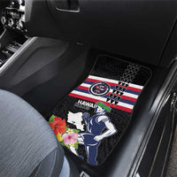 Honolulu Running Race Car Mats Hawaii Marathon Kakau Art with Hibiscus and National Flag Style LT03 - Polynesian Pride