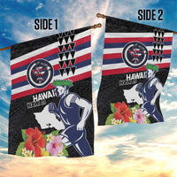 Honolulu Running Race Garden Flag Hawaii Marathon Kakau Art with Hibiscus and National Flag Style LT03 - Polynesian Pride