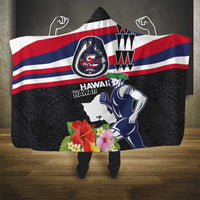 Honolulu Running Race Hooded Blanket Hawaii Marathon Kakau Art with Hibiscus and National Flag Style LT03 - Polynesian Pride