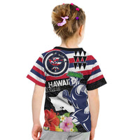 Honolulu Running Race Kid T Shirt Hawaii Marathon Kakau Art with Hibiscus and National Flag Style LT03 - Polynesian Pride