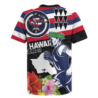 Honolulu Running Race Rugby Jersey Hawaii Marathon Kakau Art with Hibiscus and National Flag Style LT03 - Polynesian Pride