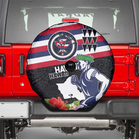 Honolulu Running Race Spare Tire Cover Hawaii Marathon Kakau Art with Hibiscus and National Flag Style LT03 - Polynesian Pride