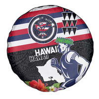 Honolulu Running Race Spare Tire Cover Hawaii Marathon Kakau Art with Hibiscus and National Flag Style LT03 - Polynesian Pride