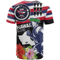 Honolulu Running Race T Shirt Hawaii Marathon Kakau Art with Hibiscus and National Flag Style LT03 - Polynesian Pride