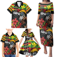 Kanaka Maoli Ikaika Warrior Family Matching Puletasi and Hawaiian Shirt Hibiscus Kakau Art and Tapa Tribal Pattern LT03 - Polynesian Pride