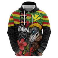 Kanaka Maoli Ikaika Warrior Hoodie Hibiscus Kakau Art and Tapa Tribal Pattern LT03 - Polynesian Pride