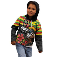 Kanaka Maoli Ikaika Warrior Kid Hoodie Hibiscus Kakau Art and Tapa Tribal Pattern LT03 - Polynesian Pride