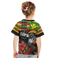 Kanaka Maoli Ikaika Warrior Kid T Shirt Hibiscus Kakau Art and Tapa Tribal Pattern LT03 - Polynesian Pride