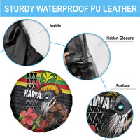 Kanaka Maoli Ikaika Warrior Spare Tire Cover Hibiscus Kakau Art and Tapa Tribal Pattern LT03 - Polynesian Pride