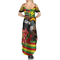 Kanaka Maoli Ikaika Warrior Summer Maxi Dress Hibiscus Kakau Art and Tapa Tribal Pattern LT03 - Polynesian Pride