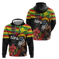 Kanaka Maoli Ikaika Warrior Zip Hoodie Hibiscus Kakau Art and Tapa Tribal Pattern LT03 - Polynesian Pride