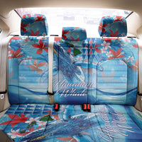 Hawaiian Waves Whale Back Car Seat Cover Kakau Art and Tropical Red Hibiscus Flowers LT03 - Polynesian Pride