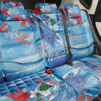 Hawaiian Waves Whale Back Car Seat Cover Kakau Art and Tropical Red Hibiscus Flowers LT03 - Polynesian Pride