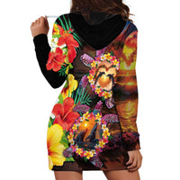 Hawaiian Sea Animals Love Couple Hoodie Dress Aloha Sunset Symphony LT03 - Polynesian Pride