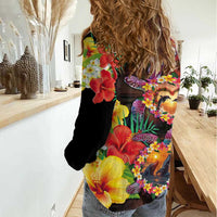 Hawaiian Sea Animals Love Couple Women Casual Shirt Aloha Sunset Symphony LT03 - Polynesian Pride