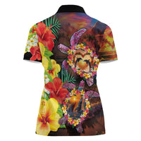 Hawaiian Sea Animals Love Couple Women Polo Shirt Aloha Sunset Symphony LT03 - Polynesian Pride