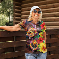 Hawaiian Sea Animals Love Couple Women Polo Shirt Aloha Sunset Symphony LT03 - Polynesian Pride