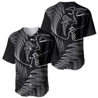 New Zealand Valentine's Day Baseball Jersey Silver Fern and Line Art Love Couple LT03 - Polynesian Pride