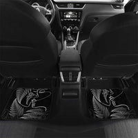 New Zealand Valentine's Day Car Mats Silver Fern and Line Art Love Couple LT03 Set 2pcs - Back Black - Polynesian Pride